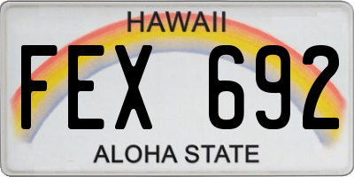 HI license plate FEX692