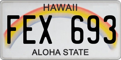HI license plate FEX693