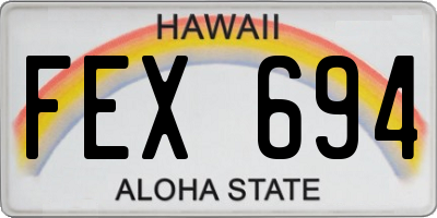 HI license plate FEX694