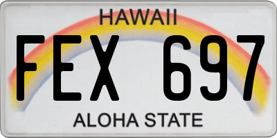 HI license plate FEX697