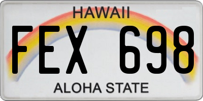 HI license plate FEX698