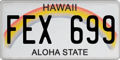 HI license plate FEX699