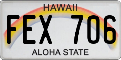 HI license plate FEX706