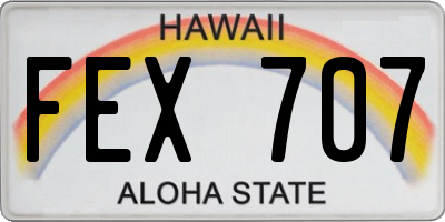 HI license plate FEX707