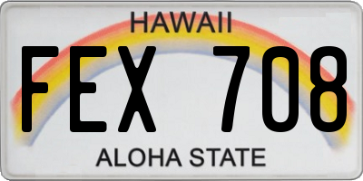 HI license plate FEX708