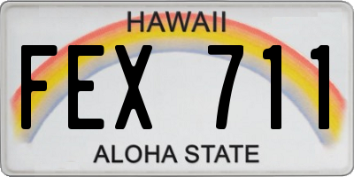 HI license plate FEX711