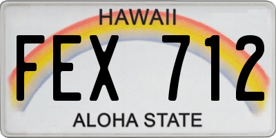 HI license plate FEX712