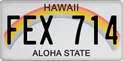 HI license plate FEX714