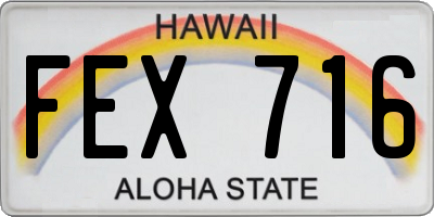 HI license plate FEX716