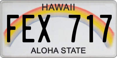 HI license plate FEX717