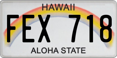 HI license plate FEX718