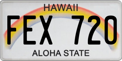 HI license plate FEX720