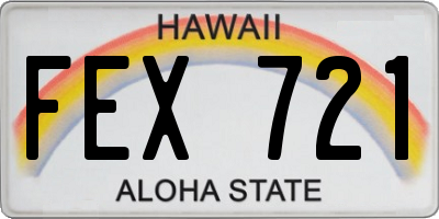 HI license plate FEX721