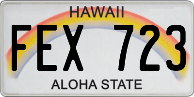 HI license plate FEX723