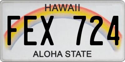 HI license plate FEX724