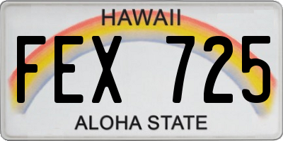 HI license plate FEX725