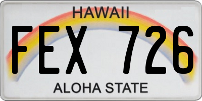HI license plate FEX726