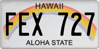 HI license plate FEX727
