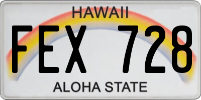 HI license plate FEX728