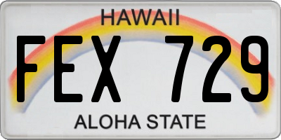 HI license plate FEX729