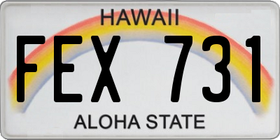 HI license plate FEX731