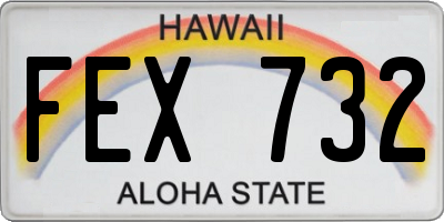 HI license plate FEX732