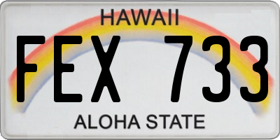 HI license plate FEX733