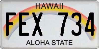 HI license plate FEX734