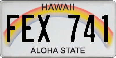 HI license plate FEX741