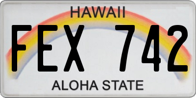 HI license plate FEX742
