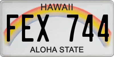 HI license plate FEX744