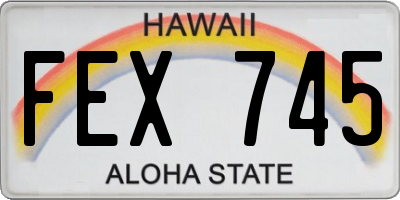 HI license plate FEX745