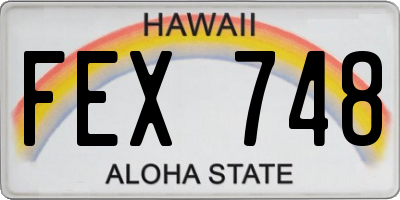 HI license plate FEX748