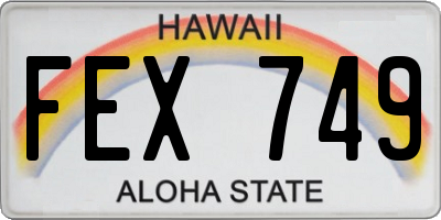 HI license plate FEX749
