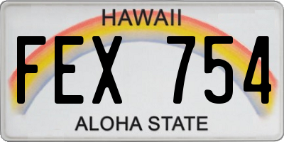 HI license plate FEX754