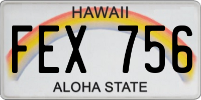 HI license plate FEX756