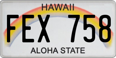 HI license plate FEX758