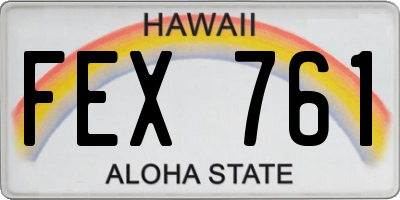HI license plate FEX761