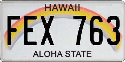 HI license plate FEX763