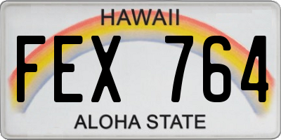 HI license plate FEX764