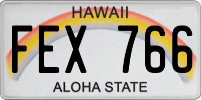 HI license plate FEX766