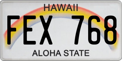 HI license plate FEX768