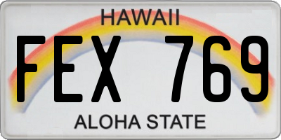 HI license plate FEX769