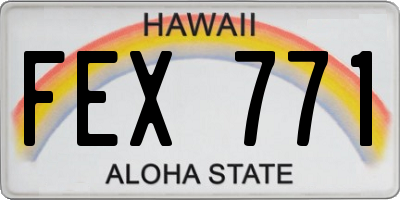 HI license plate FEX771