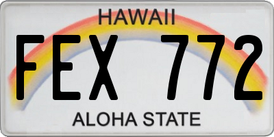 HI license plate FEX772