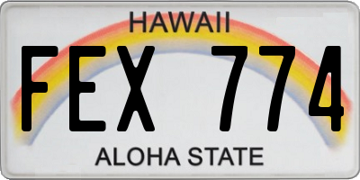 HI license plate FEX774