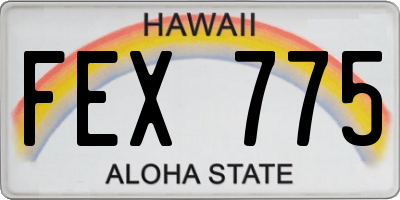 HI license plate FEX775