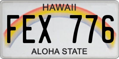 HI license plate FEX776