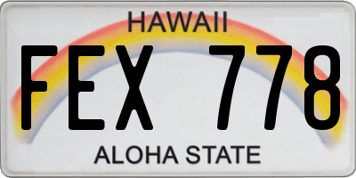HI license plate FEX778