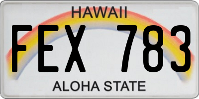 HI license plate FEX783